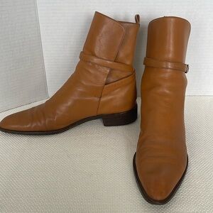 Gianni Milanesi Women's Leather Booties Size US 8 EU 38 Adjustable Ankle Strap